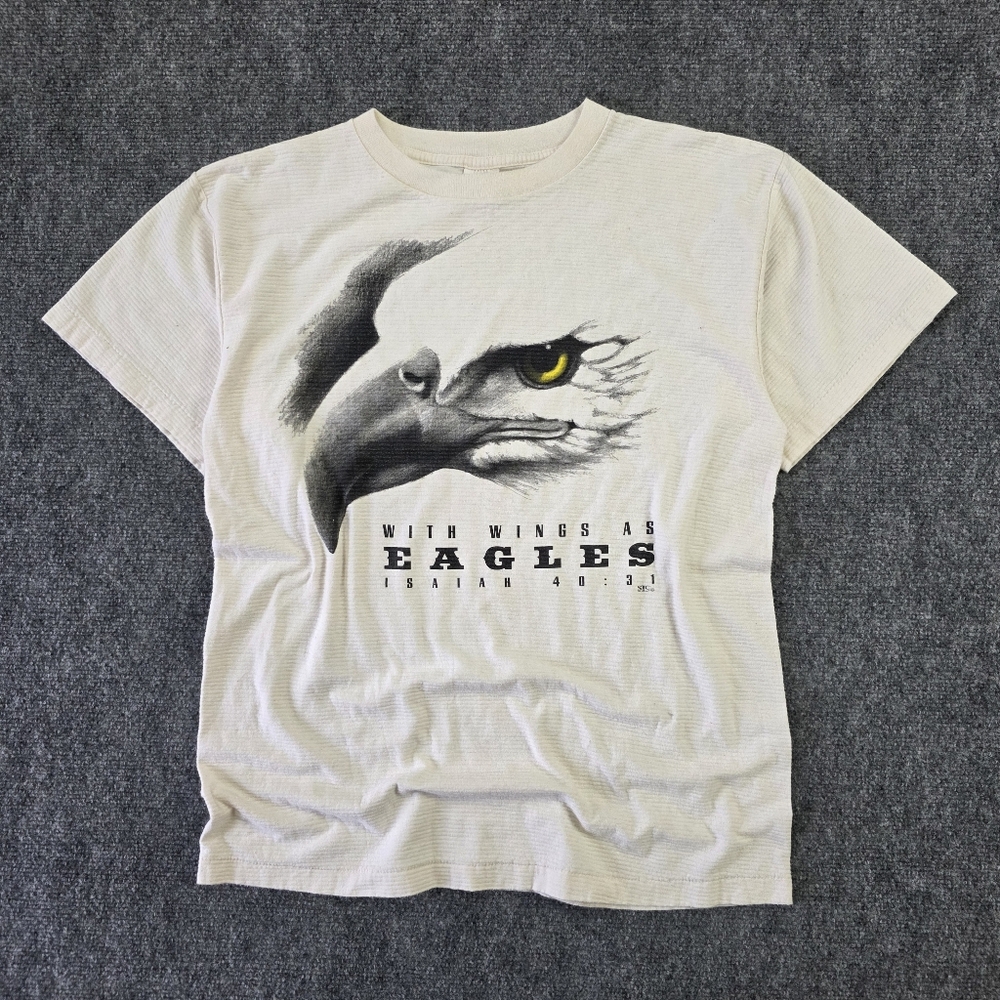 G-Tees 100% Cotton Bible Verse Graphic Tee Mens Unisex Cream White Heritage